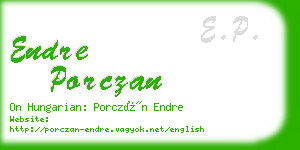 endre porczan business card